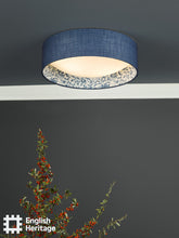 English Heritage Down House 2 Light Flush Blue and Multi Coloured